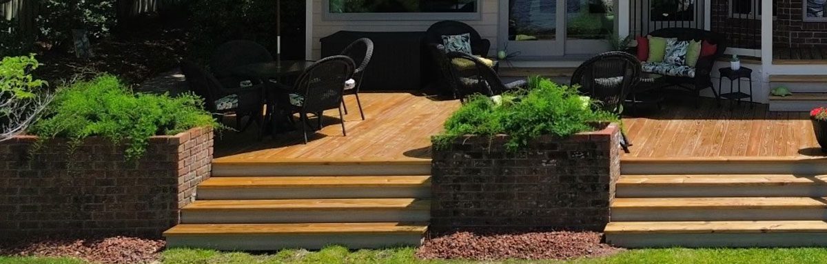 patio with stairs