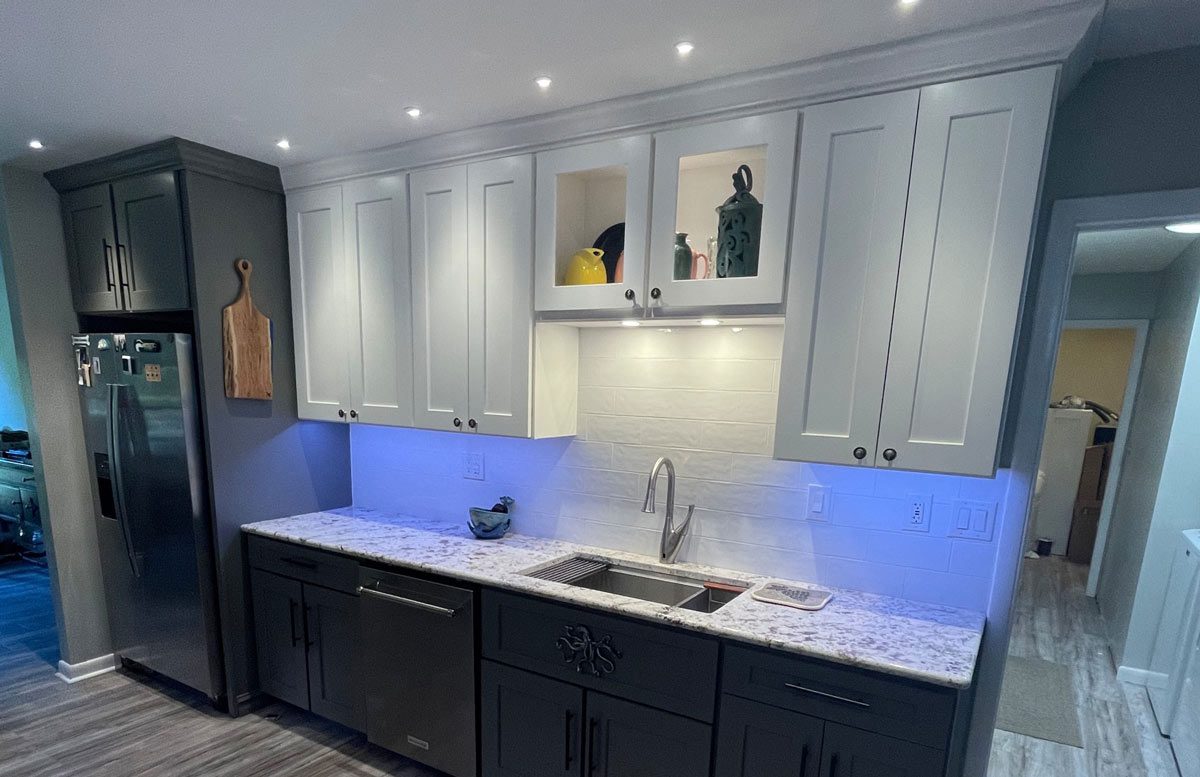 Lane Kitchen with sink and cabinets